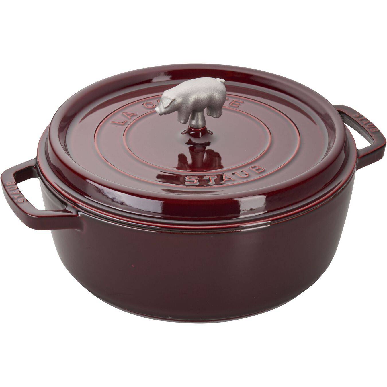 Staub Cocotte, 9 Qt. Cast Iron Round French Oven - Grenadine - Yahoo  Shopping