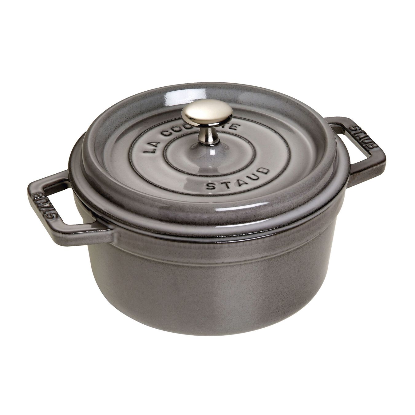 Staub - Cast Iron 4-qt Round Cocotte - Graphite Grey