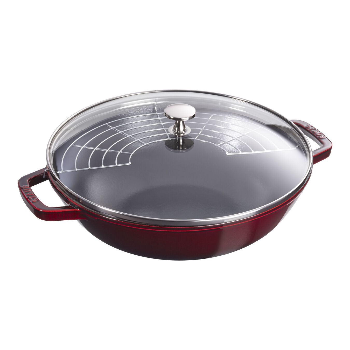 Staub Cast Iron Fry Pan, 12-in, Grenadine