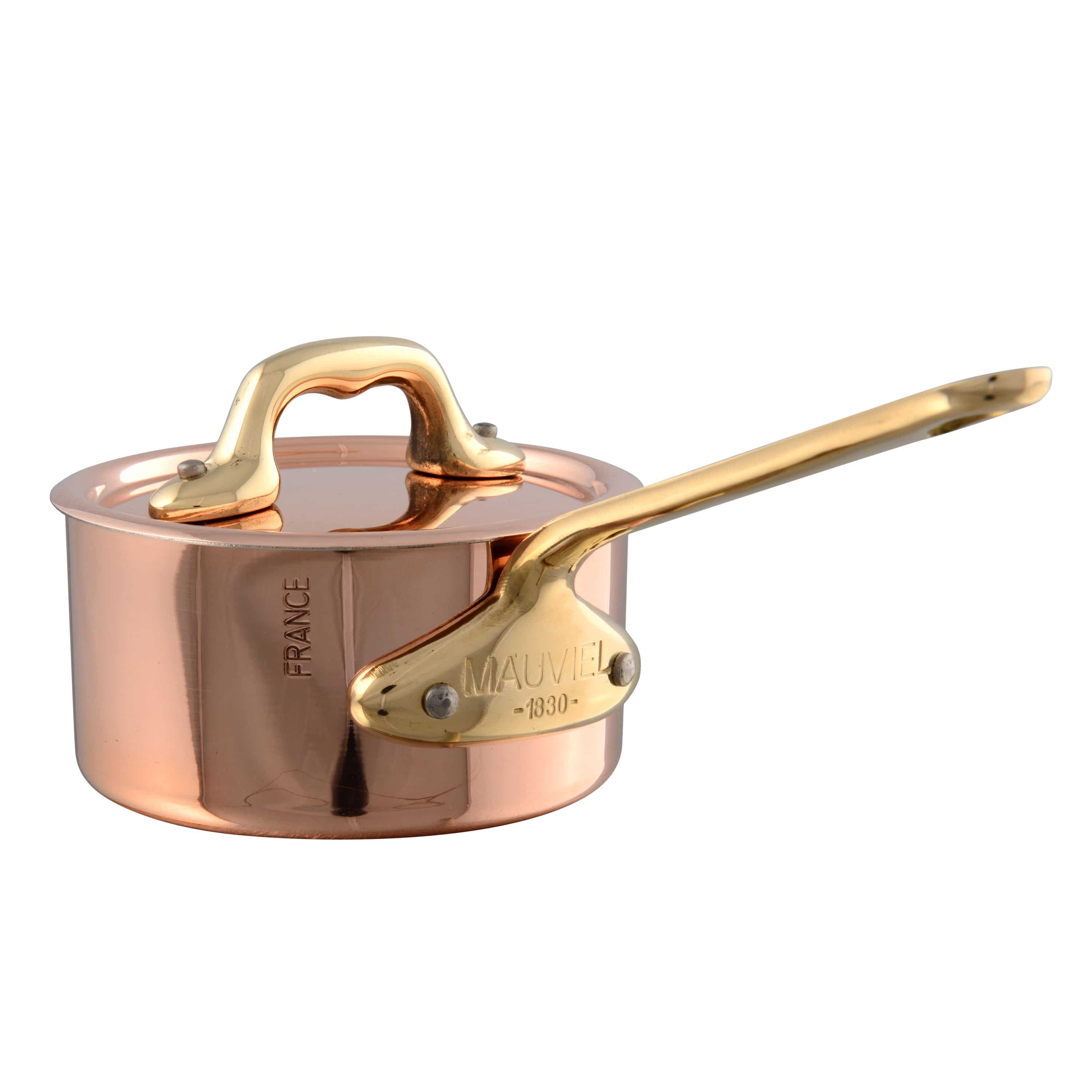 Mauviel M'Mini Copper Sauce Pan with Pouring Spout & Bronze Handle, 0.21-qt