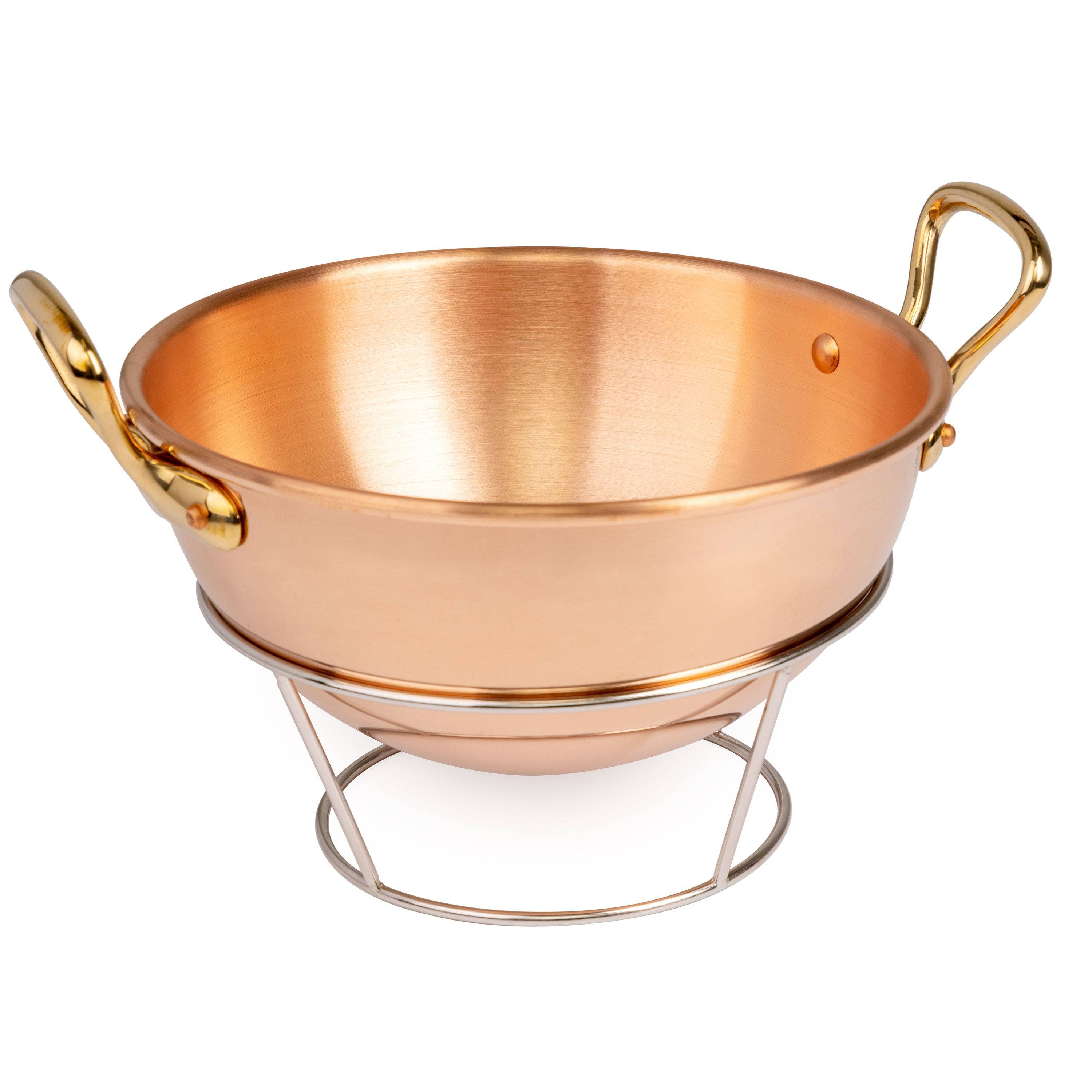 Mauviel M'passion Copper Egg Whites Beating Bowl with Stand Support,  5.1-qt.