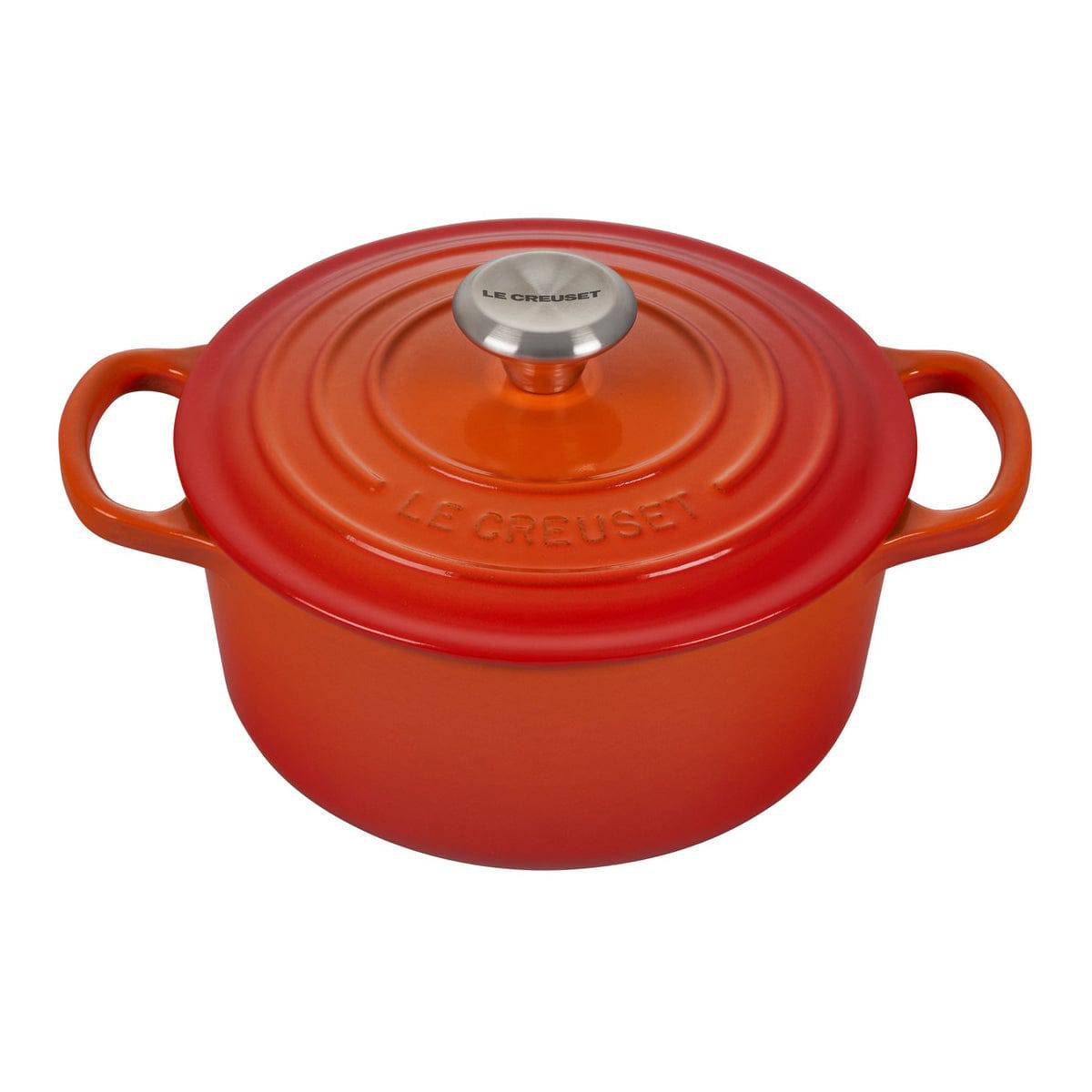 Le Creuset Flame Orange 4.5 Quart Enameled Cast Iron Round Dutch Oven -   Finland