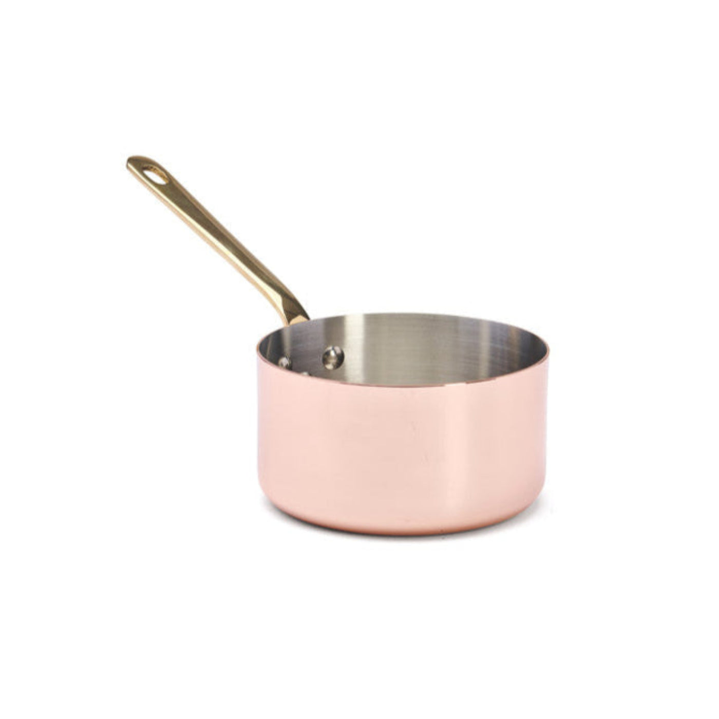 de Buyer Inocuivre Service Copper Saucepan with Brass Handles, 0.85 qt