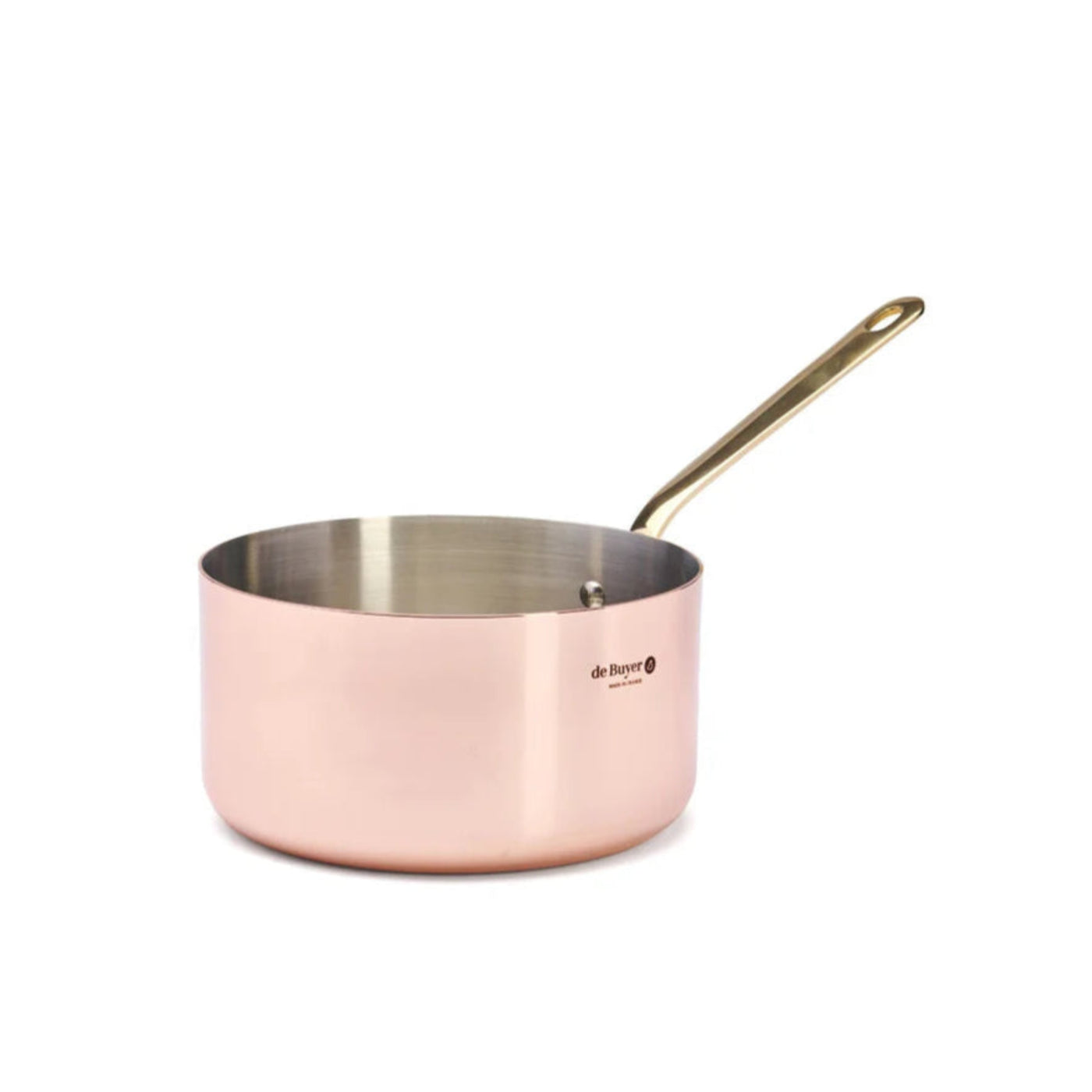 de Buyer Inocuivre Service Copper Saucepan with Brass handle, 3.7 qt