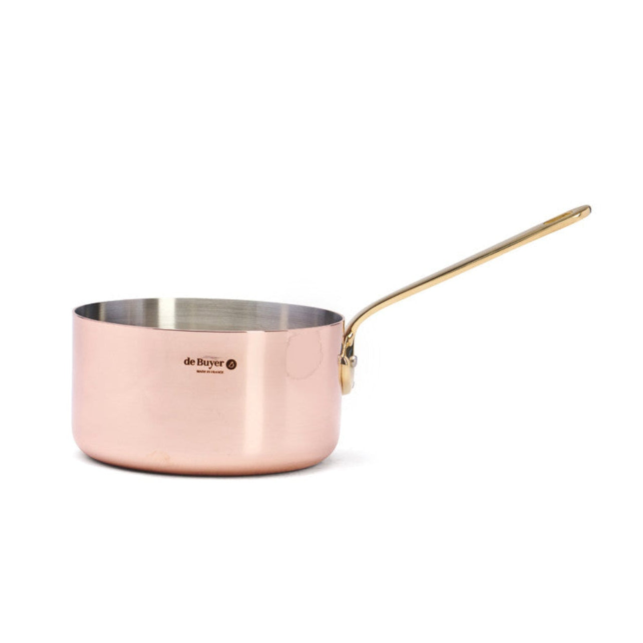 de Buyer Inocuivre Service Copper Saucepan with Brass Handle, 1.6 qt