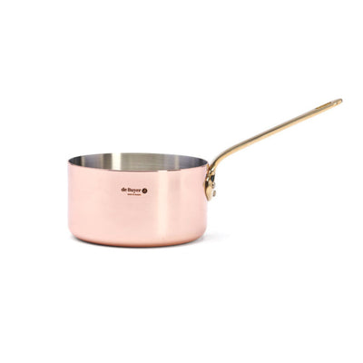 de Buyer Inocuivre Service Copper Saucepan with Brass Handles, 0.85 qt