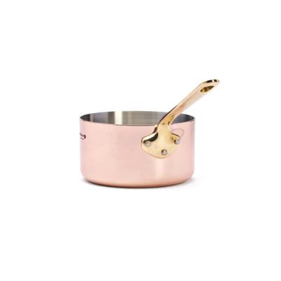 de Buyer Inocuivre Service Copper Saucepan with Brass Handles, 0.85 qt