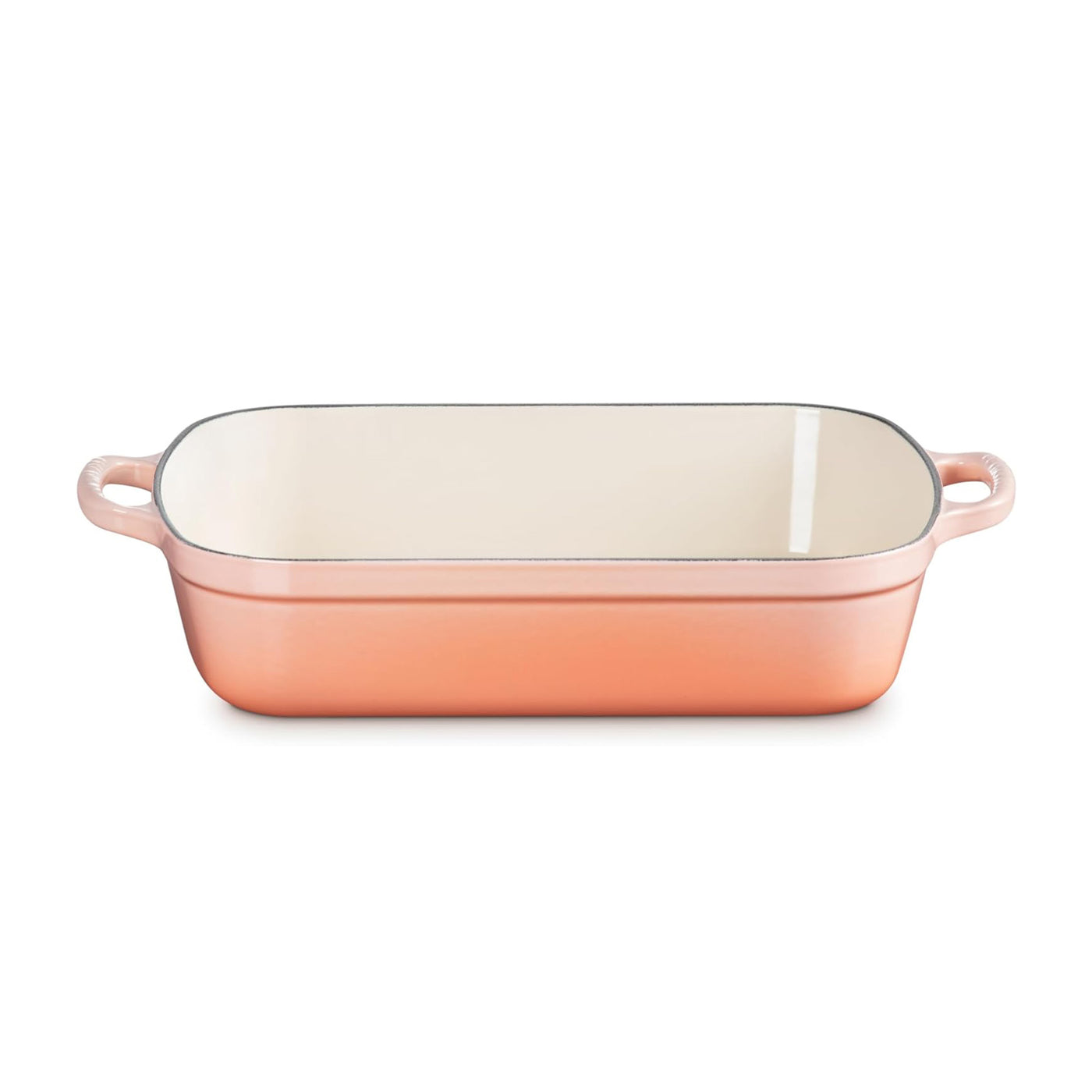 Le Creuset Signature Enameled Cast Iron Rectangular Roasting Pan, 5.25-Quart, Peche - Kitchen Universe