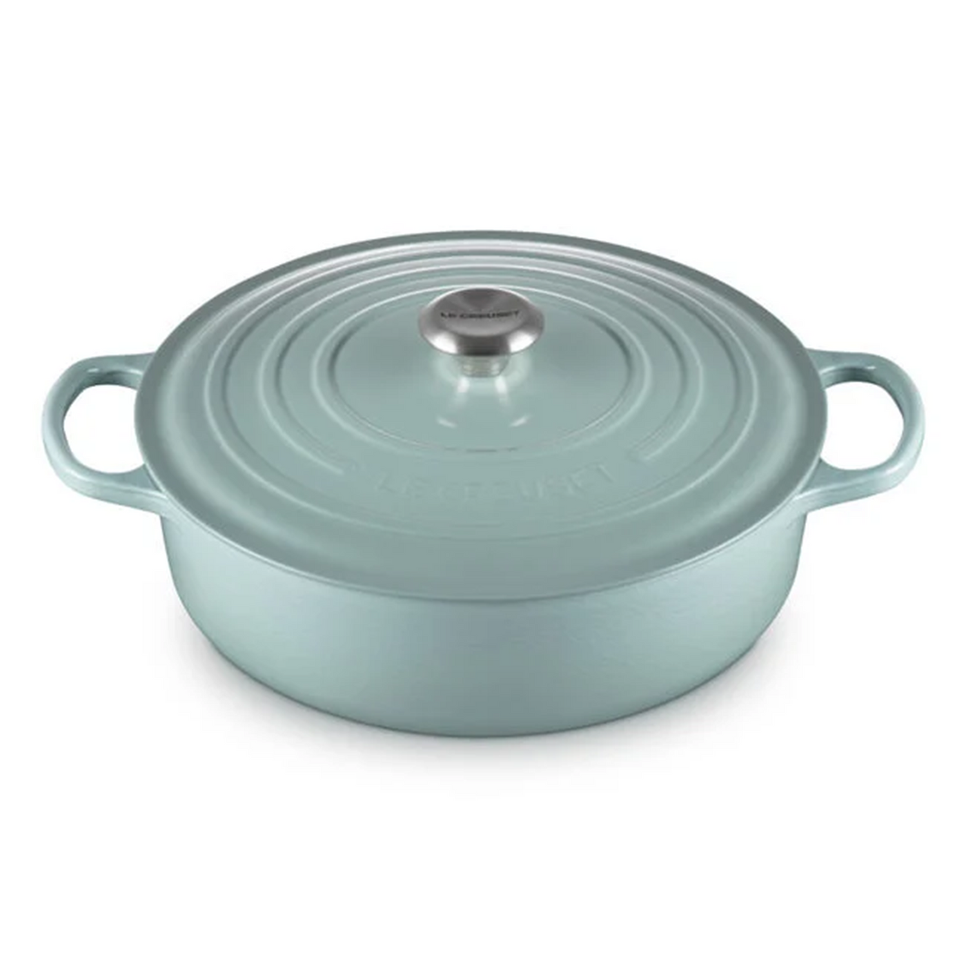 Le Creuset Signature Enameled Cast Iron Round Wide Oven, 6.75-Qt, Sea Salt