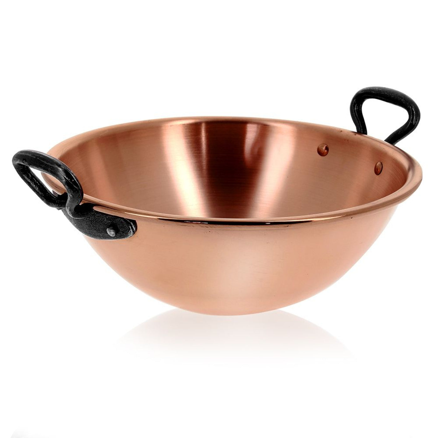 de Buyer Copper Egg Whites Beating Bowl with Riveted Cast Iron Handles, 3.7 qt