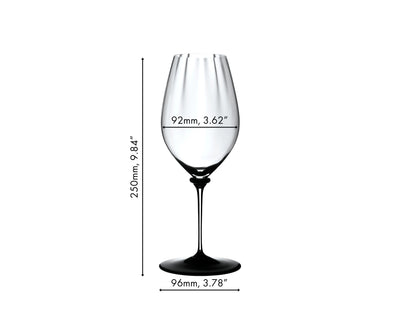 Riedel 2-Piece Fatto A Mano Performance Riesling Wine Glass with Black Base, 22 Oz