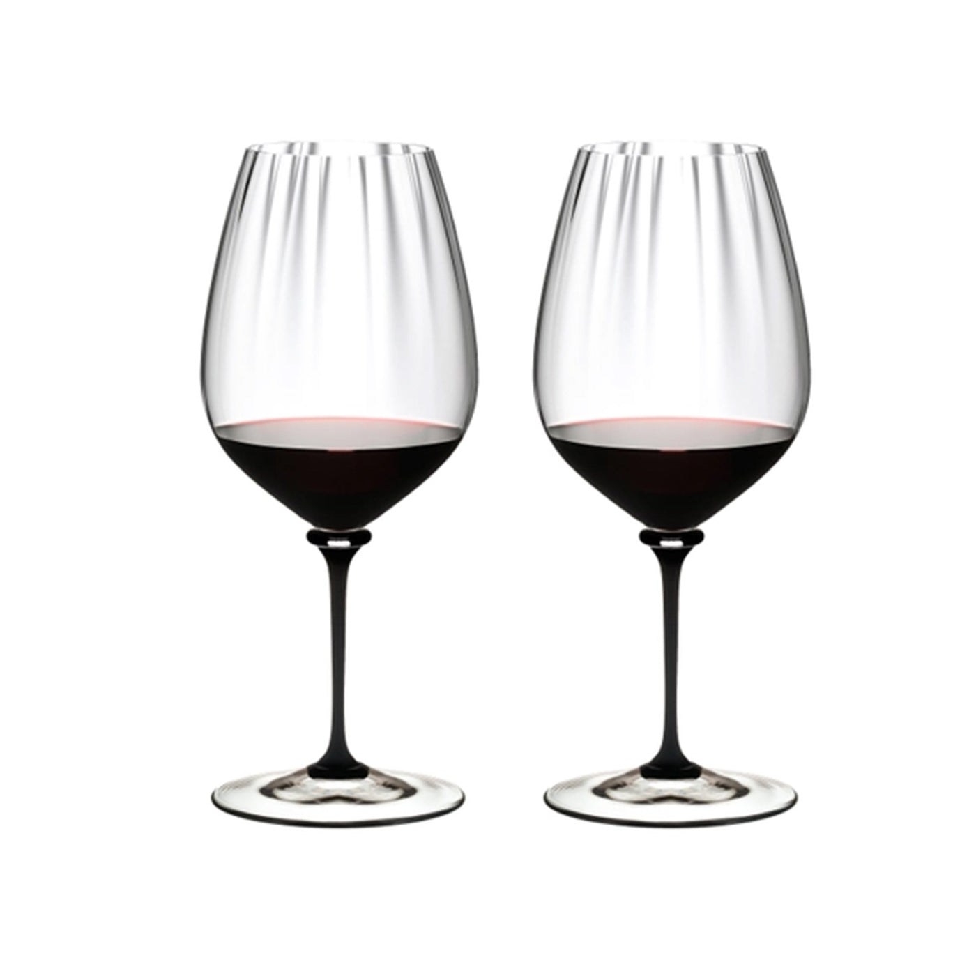 Riedel 2-Piece Fatto A Mano Performance Cabernet/Sauvignon Wine Glass with Black Stem, 28 Oz