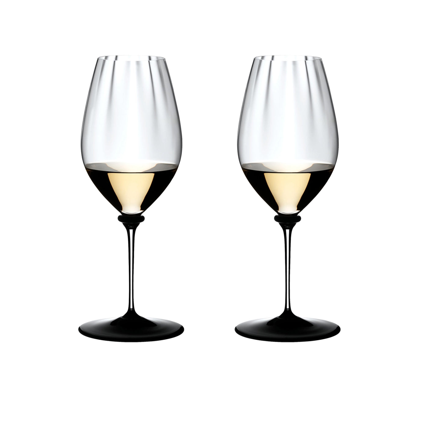 Riedel 2-Piece Fatto A Mano Performance Riesling Wine Glass with Black Base, 22 Oz