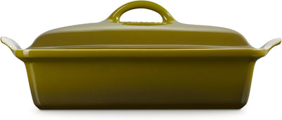 Le Creuset Heritage Stoneware Rectangular Casserole With Lid, 4-Quart, Olive