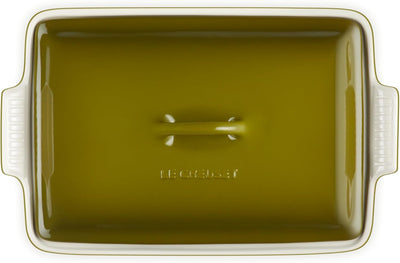 Le Creuset Heritage Stoneware Rectangular Casserole With Lid, 4-Quart, Olive