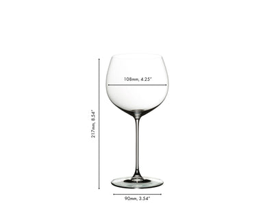 Riedel Veritas 2-Piece Crystal Oaked Chardonnay Wine Glass, 22 Oz