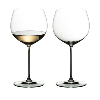 Riedel Veritas 2-Piece Crystal Oaked Chardonnay Wine Glass, 22 Oz