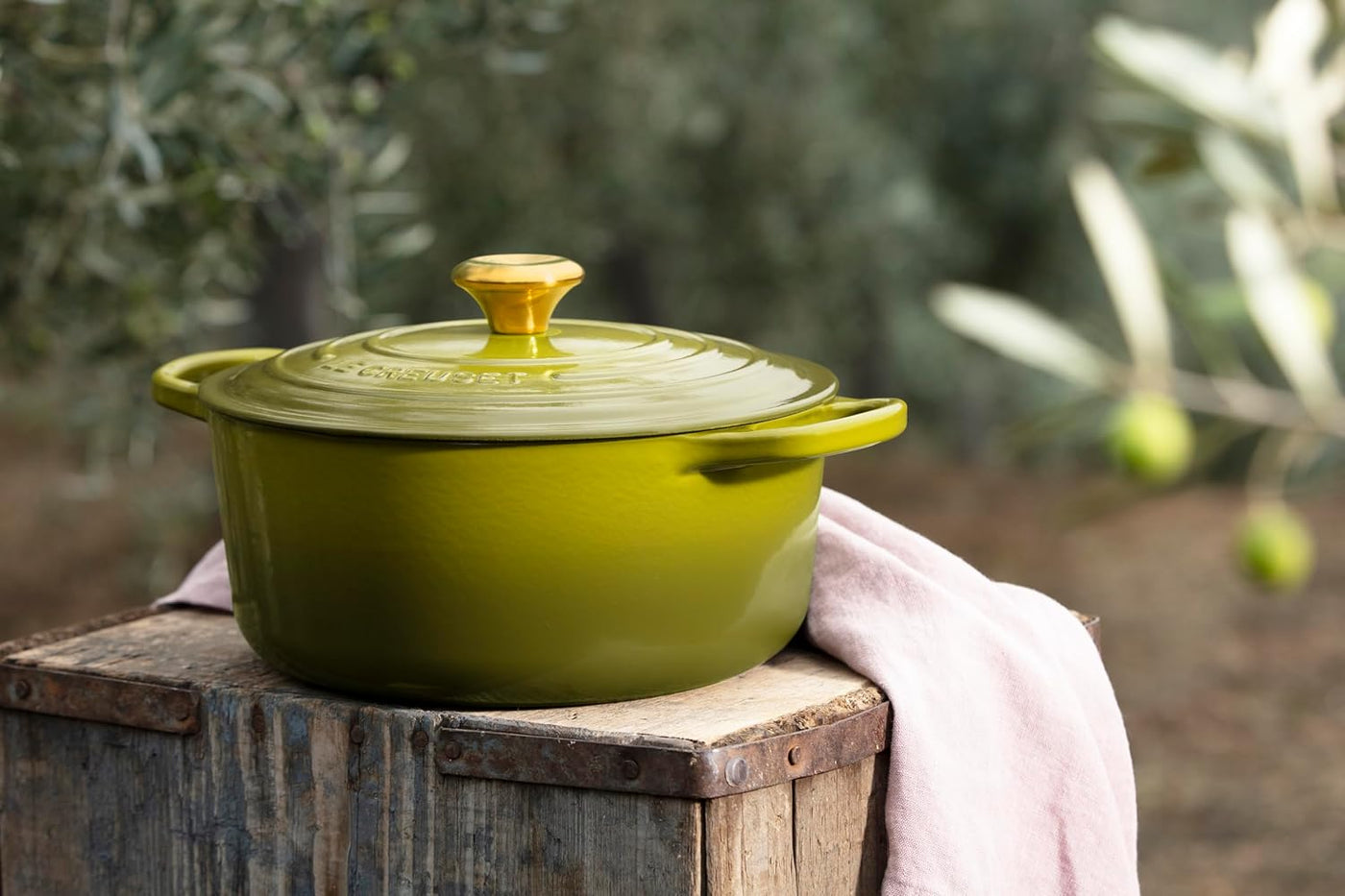 Le Creuset Enameled Cast Iron Round Dutch Oven, 5.5-Quart, Olive