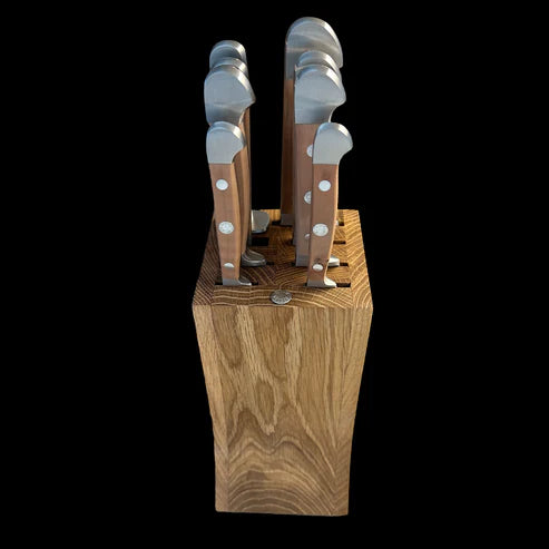 Gude Alpha Pear Series 9-Piece Knife Block Set, Luxury Pear Wood Handle