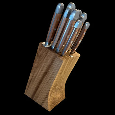 Gude Alpha Pear Series 9-Piece Knife Block Set, Luxury Pear Wood Handle