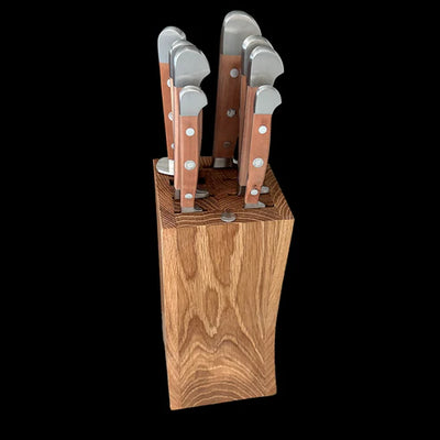 Gude Alpha Pear Series 9-Piece Knife Block Set, Luxury Pear Wood Handle