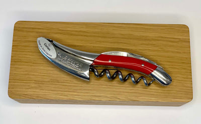 Laguiole En Aubrac Deluxe Sommelier Waiter's Corkscrew with Empire Red Corian Handle - Kitchen Universe