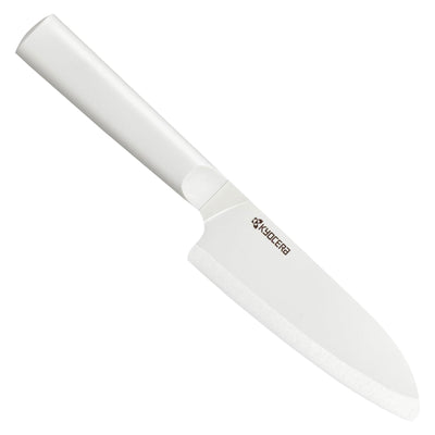 Kyocera Innovation Ceramic Santoku Knife White Handle, Newest Generation