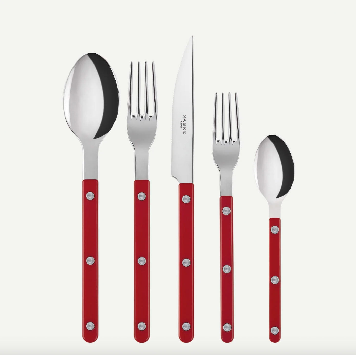 Sabre Bistrot 5-Piece Flatware Set, Red