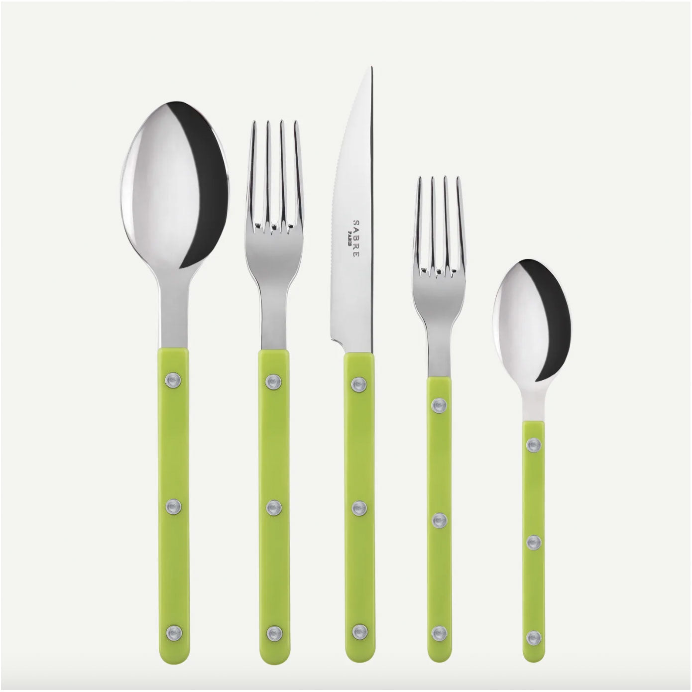 Sabre Bistrot 5-Piece Flatware Set, Lime