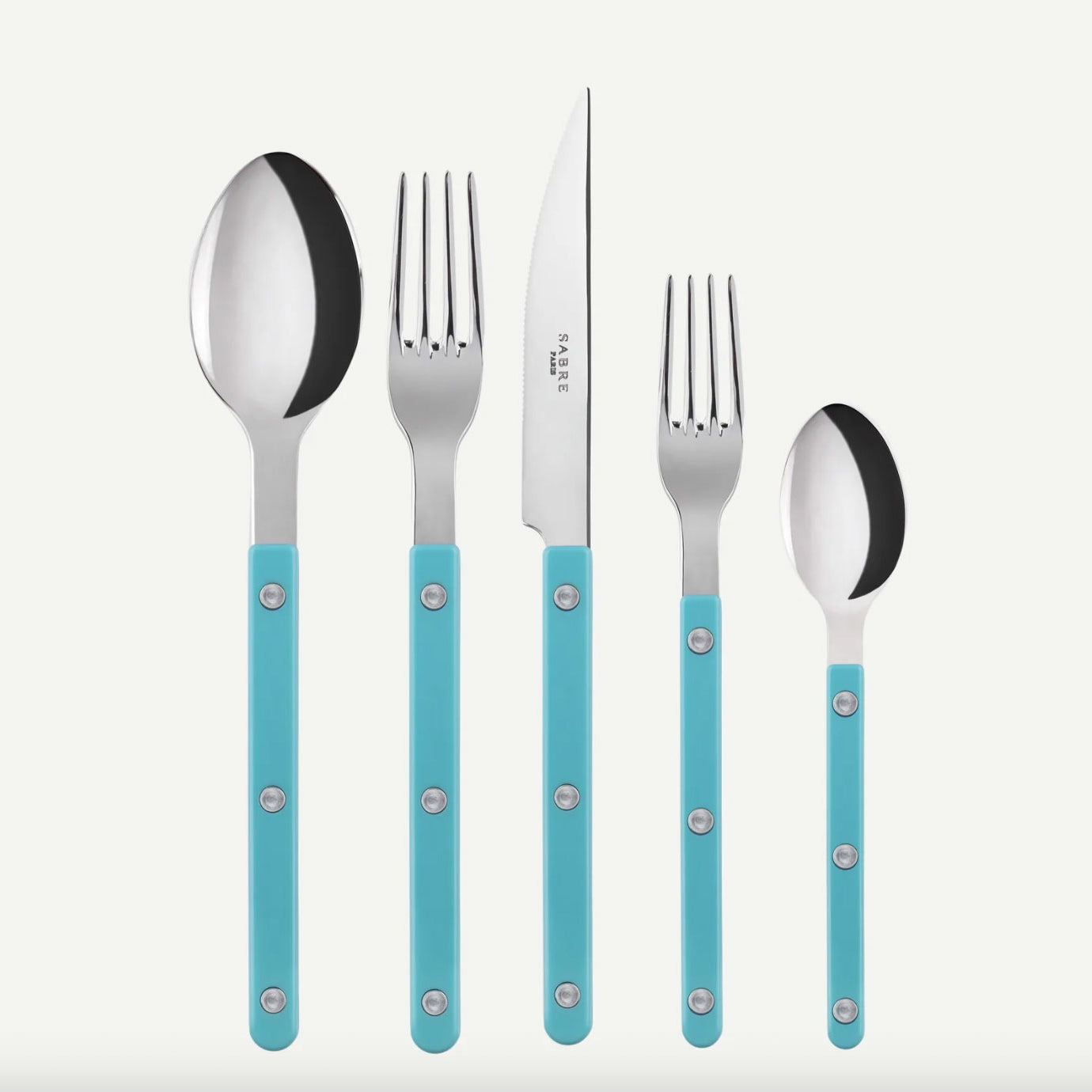 Sabre Bistrot 5-Piece Flatware Set, Turquoise