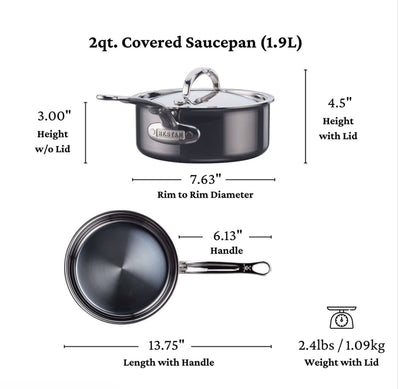 Hestan NanoBond Titanium Stainless Steel Sauce Pan With Lid, 2-Quart