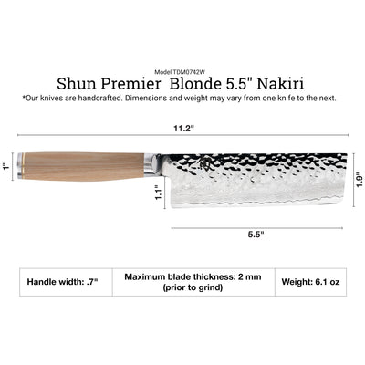 Shun Premier Blonde Nakiri Knife, 5.5-in