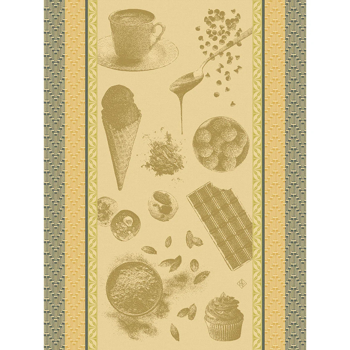 Le Jacquard Francais Chocolate Recipes Tea Towel, 24 x 31-in, Yellow