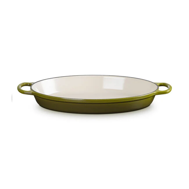 Le Creuset Enameled Cast Iron Oval Baker, 3-Quart, Olive