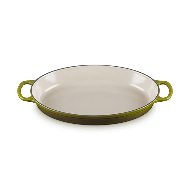 Le Creuset Enameled Cast Iron Oval Baker, 3-Quart, Olive