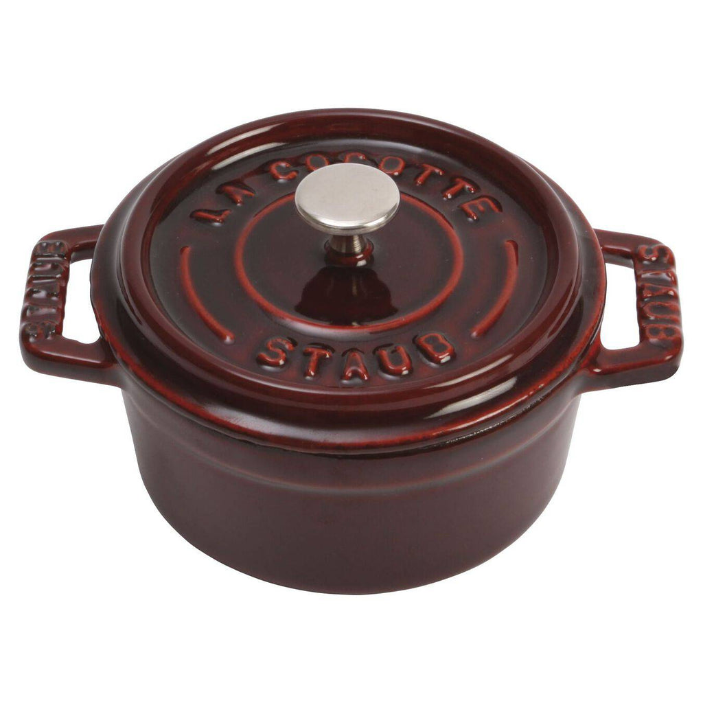 Staub Cast Iron 0.25-qt Mini Round Cocotte - Matte Black 