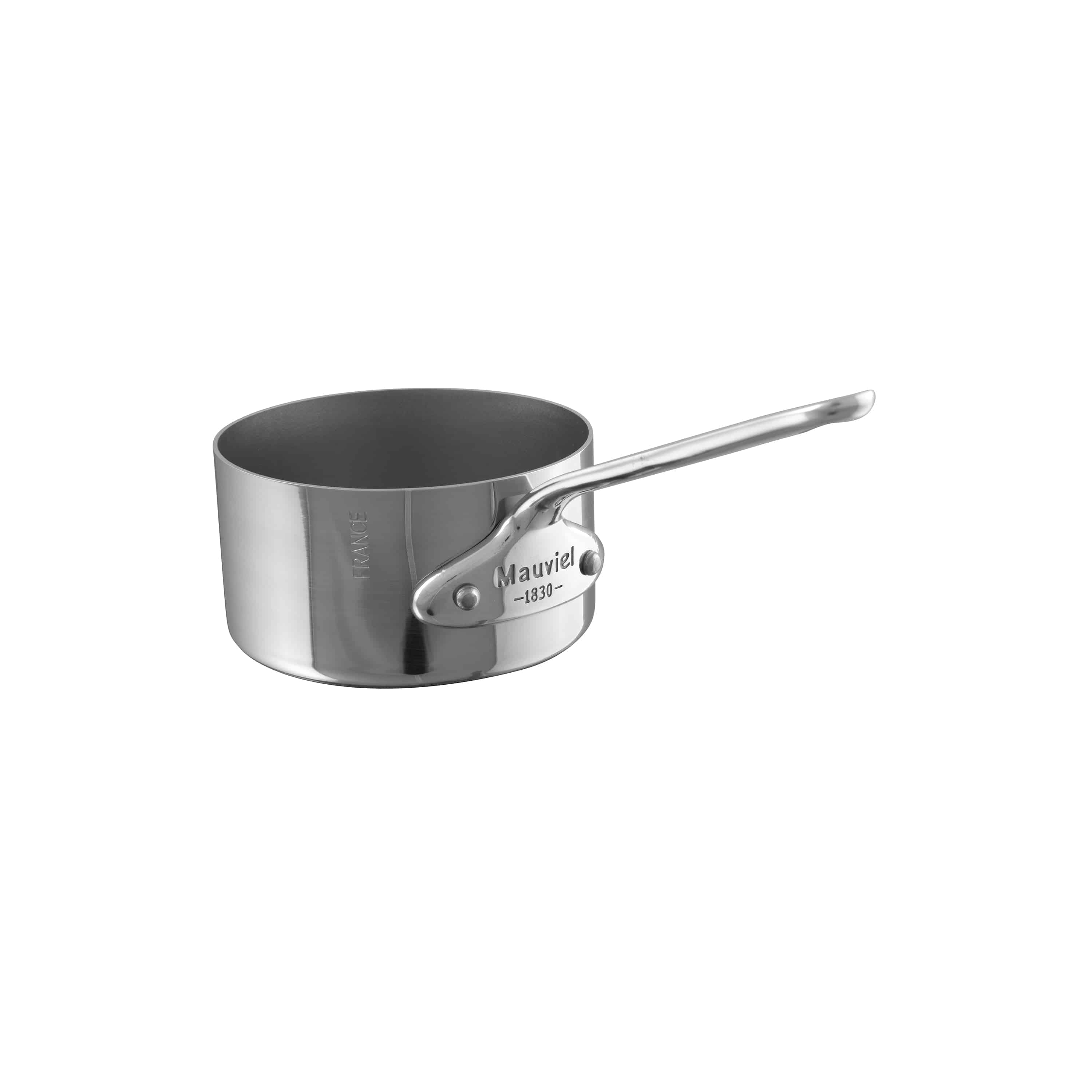Mauviel M'Mini Stainless Steel Sauce Pan with Pouring Spout, 0.21-qt